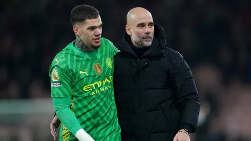 Guardiola e Ederson lado a lado