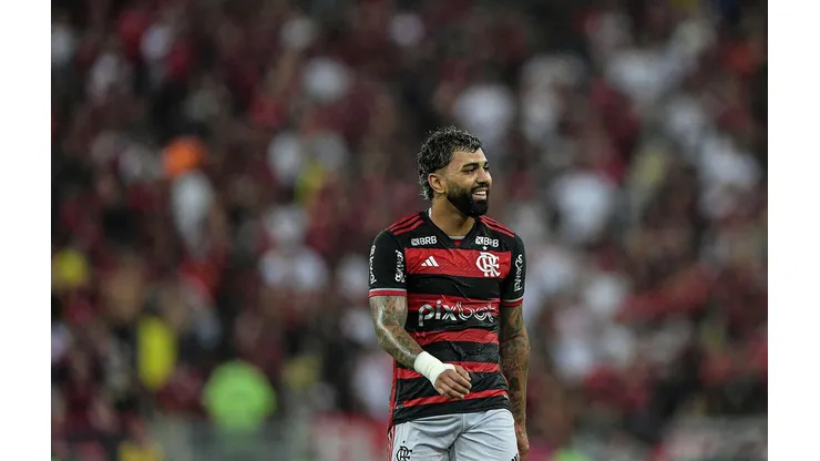 Gabigol durante o confronto entre Flamengo e Corinthians, no Copa do Brasil, no dia 02 de outubro de 2024. (Associated Press / Alamy Stock Photo)