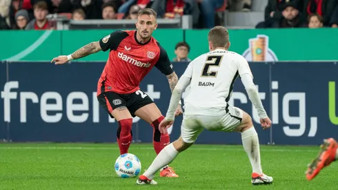 Aleix Garcia em jogo do Bayer Leverkusen. Foto: dpa picture alliance / Alamy Stock Photo