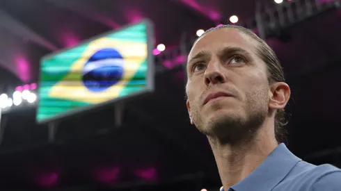 RIO DE JANEIRO, BRAZIL - OCTOBER 17: Filipe Luis coach of Flamengo looks on prior to the match between Flamengo and Fluminense as part of Brasileirao 2024 at Maracana Stadium on October 17, 2024 in Rio de Janeiro, Brazil. (Photo by Wagner Meier/Getty Images)