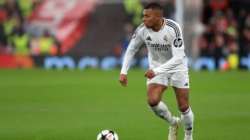 27th November 2024 Anfield, Liverpool, Merseyside, England Champions League Football, Liverpool versus Real Madrid Kylian Mbappe of Real Madrid runs with the ball PUBLICATIONxNOTxINxUK ActionPlus12720693 DavidxBlunsden