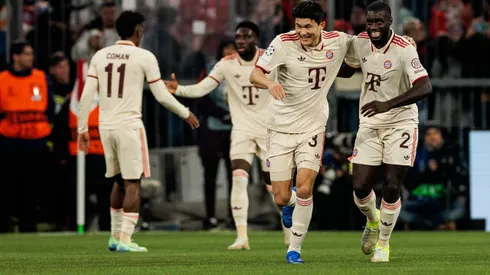 UEFA Champions League: FC Bayern München – FC Paris Saint-Germain 26.11.2024 Jubel zum 1:0 durch Min-Jae Kim FC Bayern München, 3 Dayot Upamecano FC Bayern München, 2 UEFA Champions League: FC Bayern München – FC Paris Saint-Germain, München, Allianz Arena am 26.11.2024 *** UEFA Champions League FC Bayern Munich FC Paris Saint Germain 26 11 2024 Cheers for 1 0 by Min Jae Kim FC Bayern Munich, 3 Dayot Upamecano FC Bayern Munich, 2 UEFA Champions League FC Bayern Munich FC Paris Saint Germain, Munich, Allianz Arena on 26 11 2024 Copyright: xBEAUTIFULxSPORTS/Wunderlx