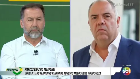 Braz liga para Augusto Melo ao vivo. Foto: Reprodução SBT