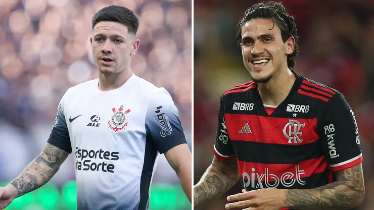 Rodrigo Garro surge no Flamengo para jogar ao lado de Pedro. Fotos: Ricardo Moreira e Wagner Meier/Getty Imagens