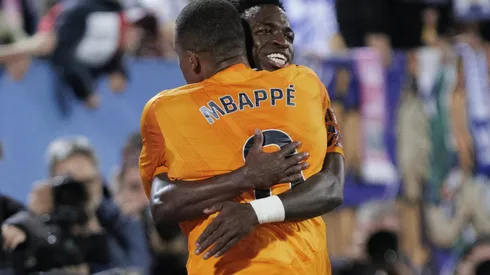 LA LIGA EA Sports 24/25 - Leganes vs Real Madrid MADRID, SPAIN - November24: Vinicius jr of Real Madrid and Kylian Mbappe of Real Madrid celebrates a goal during the La Liga 2024/25 match between Leganes and Real Madrid at Butarque Stadium. Photo by Guillermo Martinez Leganes Butarque Stadium Spain Copyright: xGuillermoxMartinezx