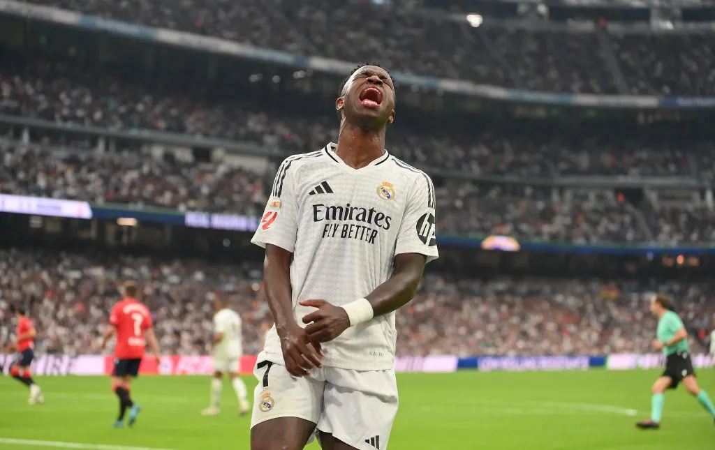Vinicius Jr ficou em segundo da Bola de Ouro. (Photo by Denis Doyle/Getty Images)