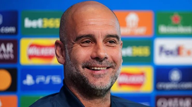 Pep Guardiola no comando do Manchester City.