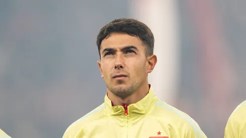 Denmark v Spain, UEFA Nations League, Copenhagen, Denmark Copenhagen, Denmark. 15th, November 2024. Martin Zubimendi of Spain lines up for the UEFA Nations League match between Denmark and Spain at Parken in Copenhagen. Denmark, Copenhagen PUBLICATIONxNOTxINxDENxNORxFINxBEL Copyright: xGonzalesxPhoto/FrederikkexJensenx