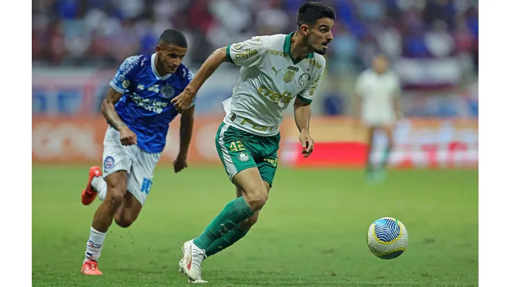 Flaco López em campo durante o duelo entre Bahia e Palmeiras, no dia 20 de novembro de 2024. (DiaEsportivo / Alamy Stock Photo)