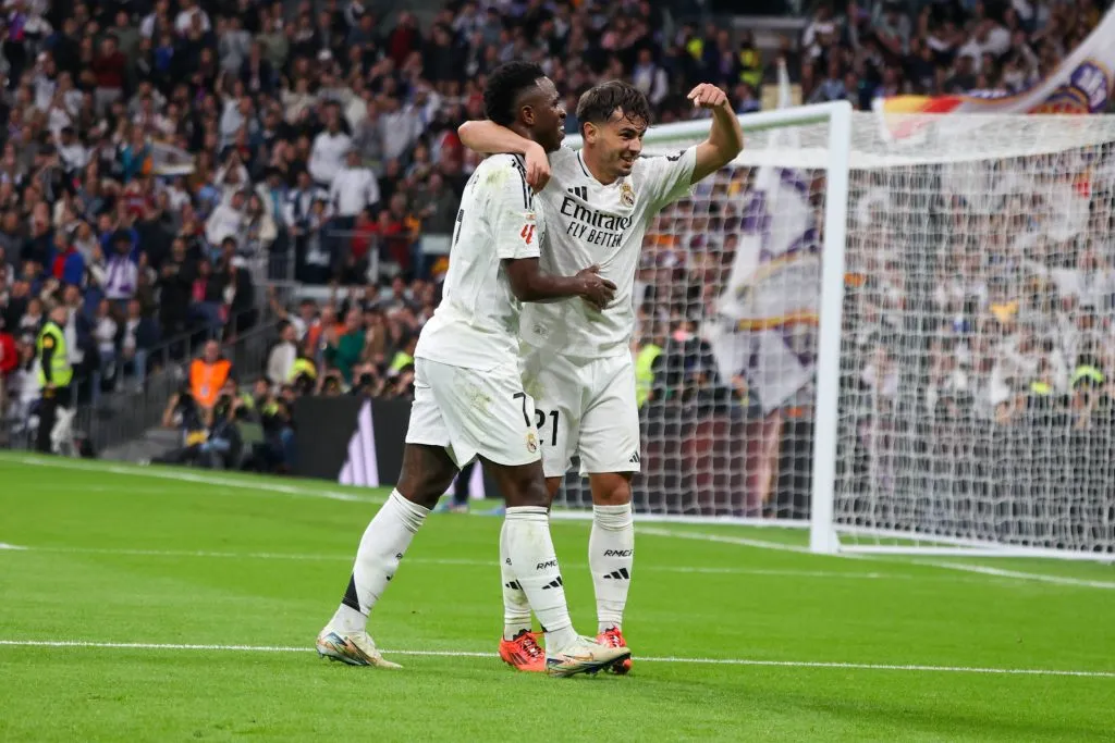 Vini Jr e Brahim Díaz pelo Real Madrid. O jogador marroquino é alvo de três equipes. foto: IMAGO / ZUMA Press Wire