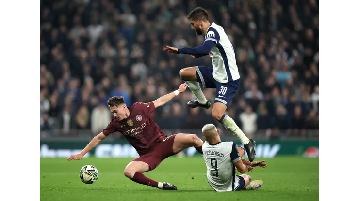 Manchester City foi eliminado pelo Tottenham na Copa da Liga Inglesa (Photo by Alex Pantling/Getty Images)