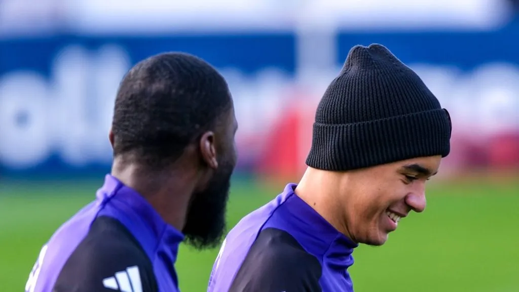 Musiala em treino da seleção alemã ao lado de Rüdiger (IMAGO Eibner)