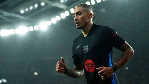 Raphinha em partida pelo Barcelona