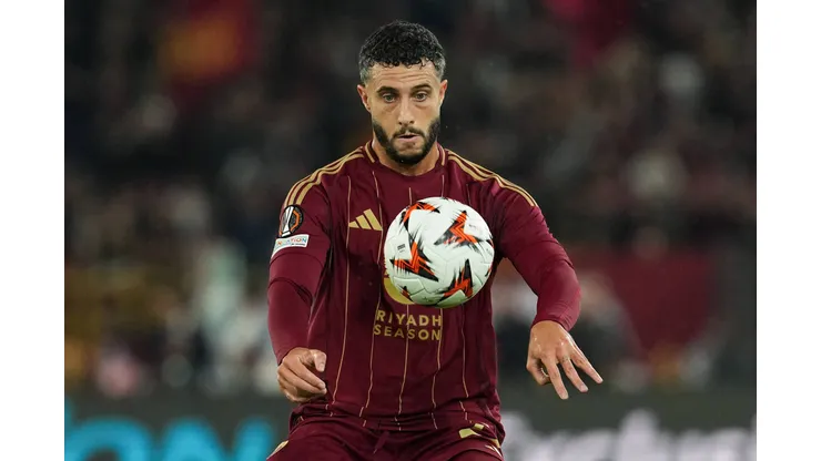 Mario Hermoso of AS Roma during the Europa League football match between AS Roma and Dynamo Kyiv at Olimpico stadium in Rome Italy, October 24, 2024. antoniettaxbaldassarre