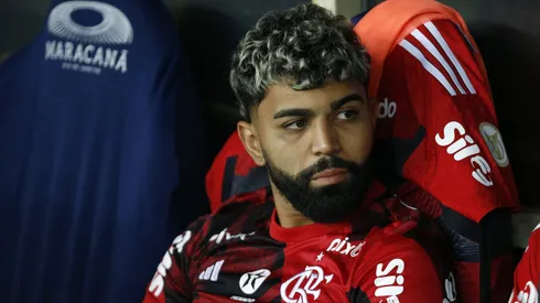 RIO DE JANEIRO, BRAZIL – NOVEMBER 11: Gabriel Barbosa of Flamengo looks on from the bench prior the match between Flamengo and Fluminense as part of Brasileirao 2023 at Maracana Stadium on November 11, 2023 in Rio de Janeiro, Brazil. (Photo by Wagner Meier/Getty Images)