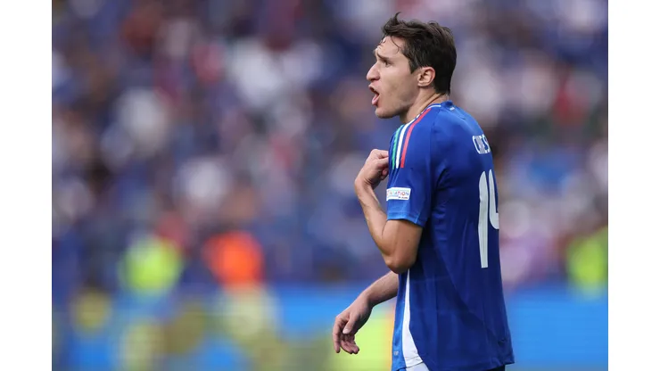 Chiesa, do Liverpool, durante jogo da Itália na Eurocopa (Foto: Alex Grimm/Getty Images)