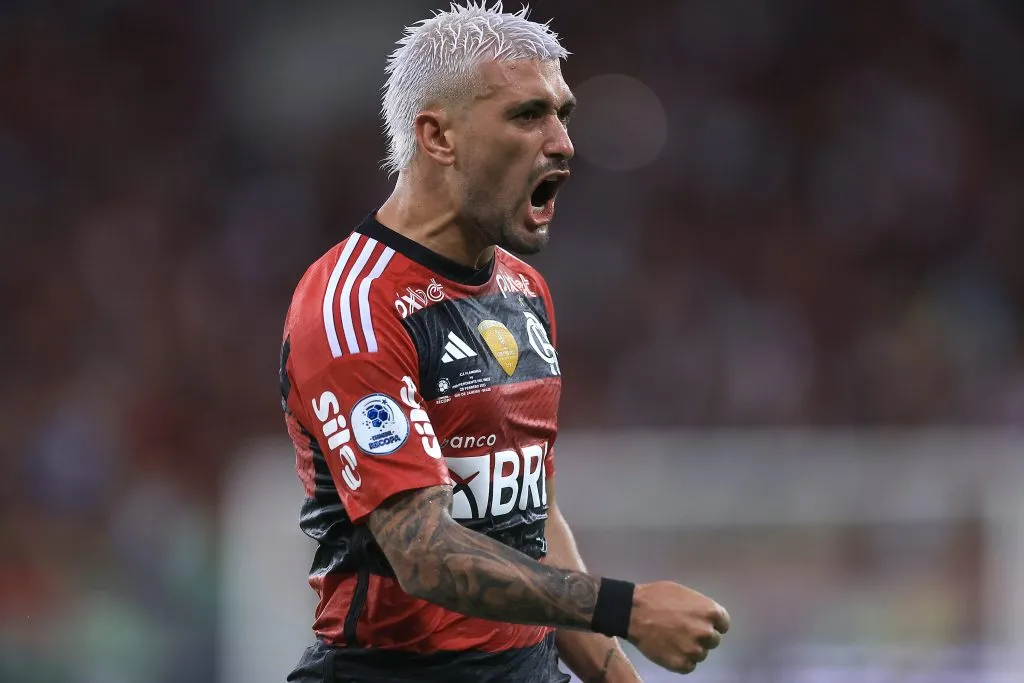 Giorgian de Arrascaeta com a camisa do Flamengo. (Photo by Buda Mendes/Getty Images)