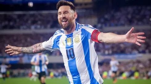 Messi durante a celebração de seu primeiro gol na vitória da Argentina sobre a Bolívia, no dia 15 de outubro de 2024. (SPP Sport Press Photo. / Alamy Stock Photo)