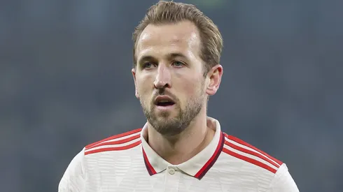 Harry Kane atuando com a camisa do Bayern de Munique.