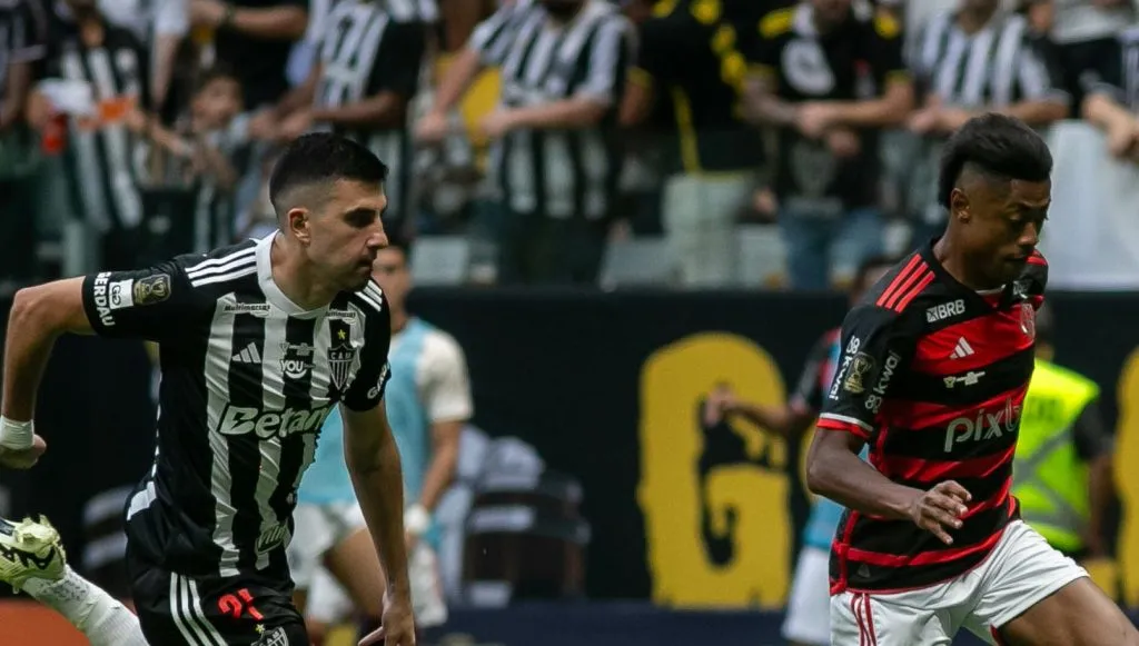 Bruno Henrique em ação no Atlético-MG v Flamengo pela final da Copa Betano do Brasil (Fernando MorenoAGIF)