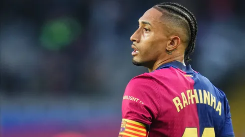 Raphinha em partida pelo Barcelona