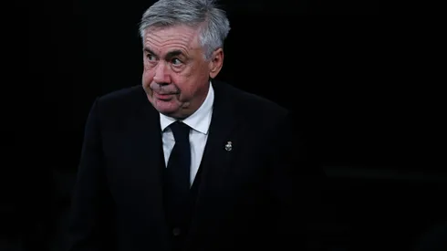 MADRID, SPAIN - NOVEMBER 08: Head coach Carlo Ancelotti of Real Madrid CF looks on prior to the UEFA Champions League match between Real Madrid and SC Braga at Estadio Santiago Bernabeu on November 08, 2023 in Madrid, Spain. (Photo by David Ramos/Getty Images)