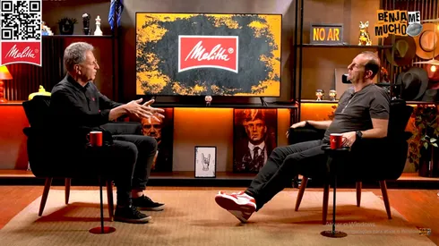 Rodolfo Landim concede entrevista para Benjamin Back. Foto: Reprodução YouTube