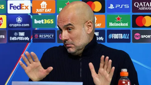 Pep Guardiola, técnico do Manchester City, em entrevista cole