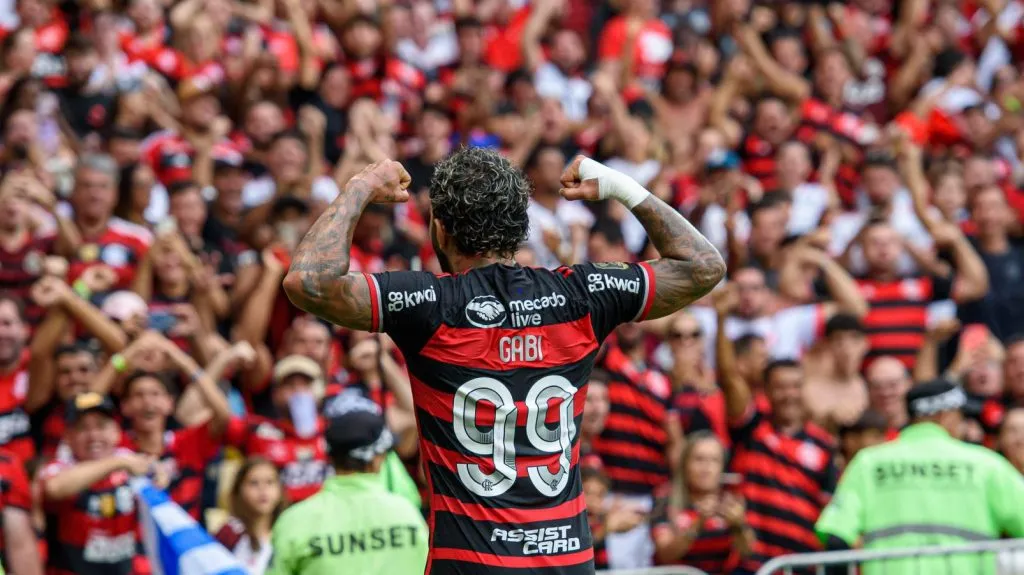 Gabigol comemorando gol pelo Flamengo na final da Copa do Brasil (IMAGO Fotoarena)