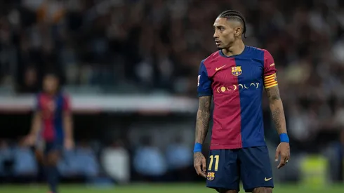 Raphinha em campo durante o confronto entre Real Madrid e Barcelona, no dia 26 de outubro de 2024. (Album / Alamy Stock Photo)