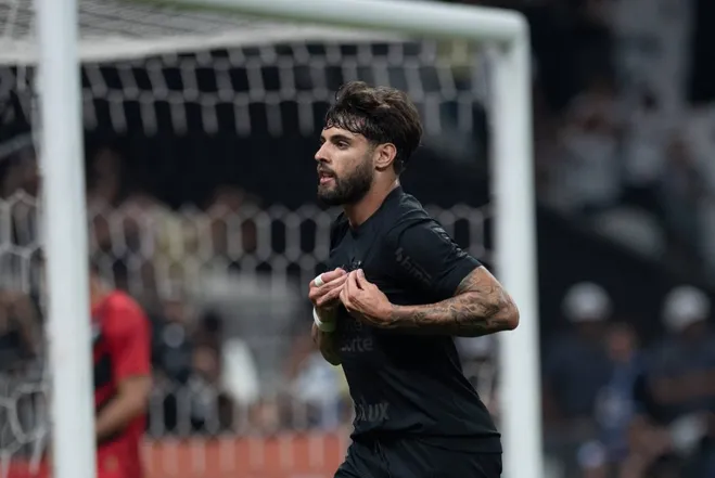 Yuri Alberto celebrando gol pelo Corinthians. Foto: Ronaldo Barreto/Thenews2/imago images