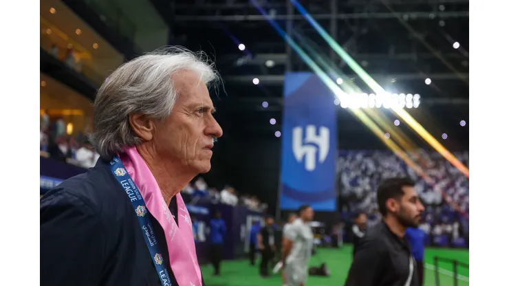 RIYADH, SAUDI ARABIA - OCTOBER 26: Jorge Jesus coach of Al Hilal looks on during the Saudi Pro League match between Al Hilal and Al Taawoun at Kingdom Arena on October 26, 2024 in Riyadh, Saudi Arabia. (Photo by Yasser Bakhsh/Getty Images)
