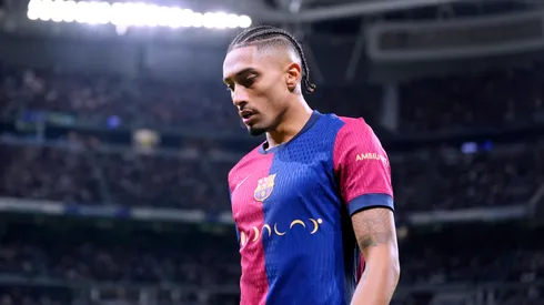 Raphinha em partida contra o Real Madrid