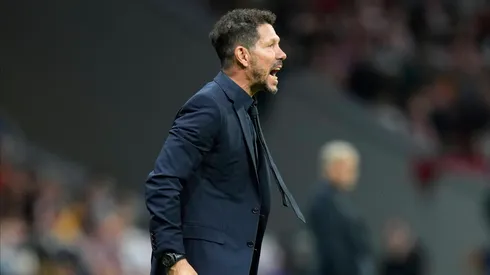 Diego Simeone em partida pelo Atlético de Madrid