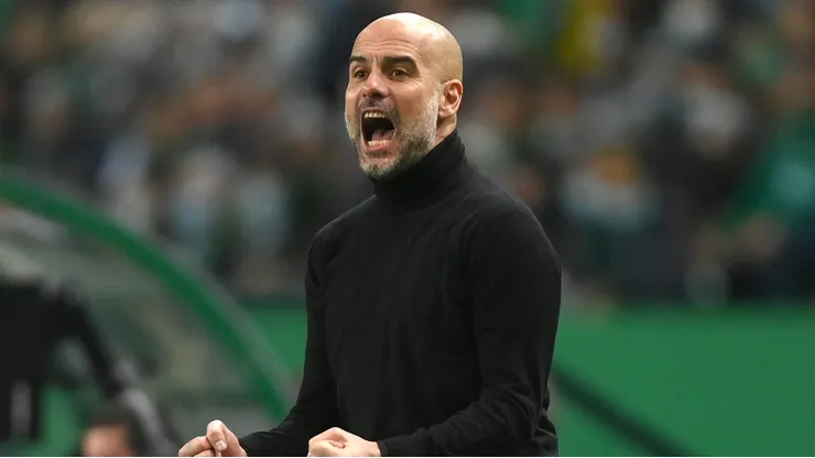 Pep Guardiola no comando do Manchester City.