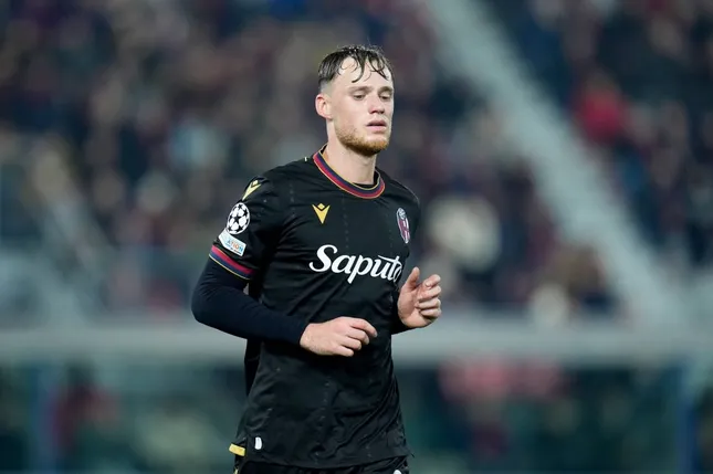 Sam Beukema, do Bologna, teria impressionado Diego Simeone, treinador do Atlético de Madrid, segundo a fonte. Foto: IMAGO /&nbsp;Giuseppe Maffia