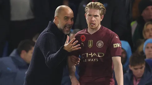 Pep Guardiola e De Bruyne pelo Manchester City