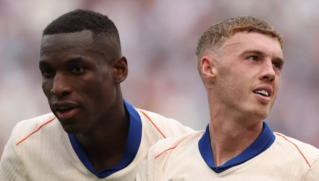 Nicolas Jackson e Cole Palmer em uma partida do Chelsea pela Premier League (IMAGO / Sportimage)