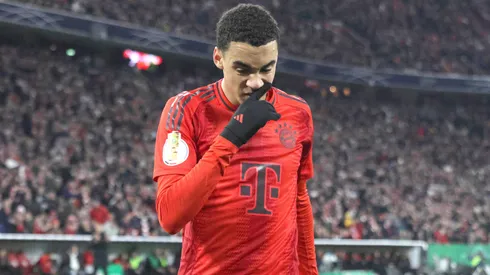 Jamal Musiala em partida pelo Bayern de Munique