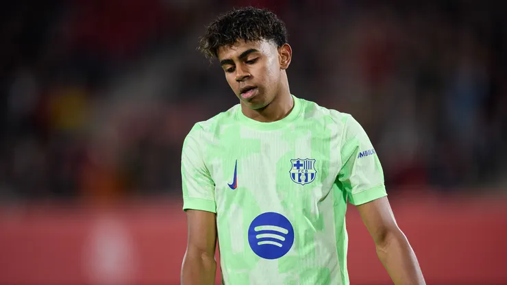 Lamine Yamal em partida pelo Barcelona