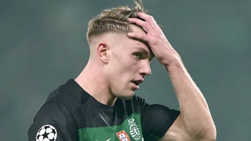 Viktor Gyökeres com a camisa do Sporting, de Portugal.