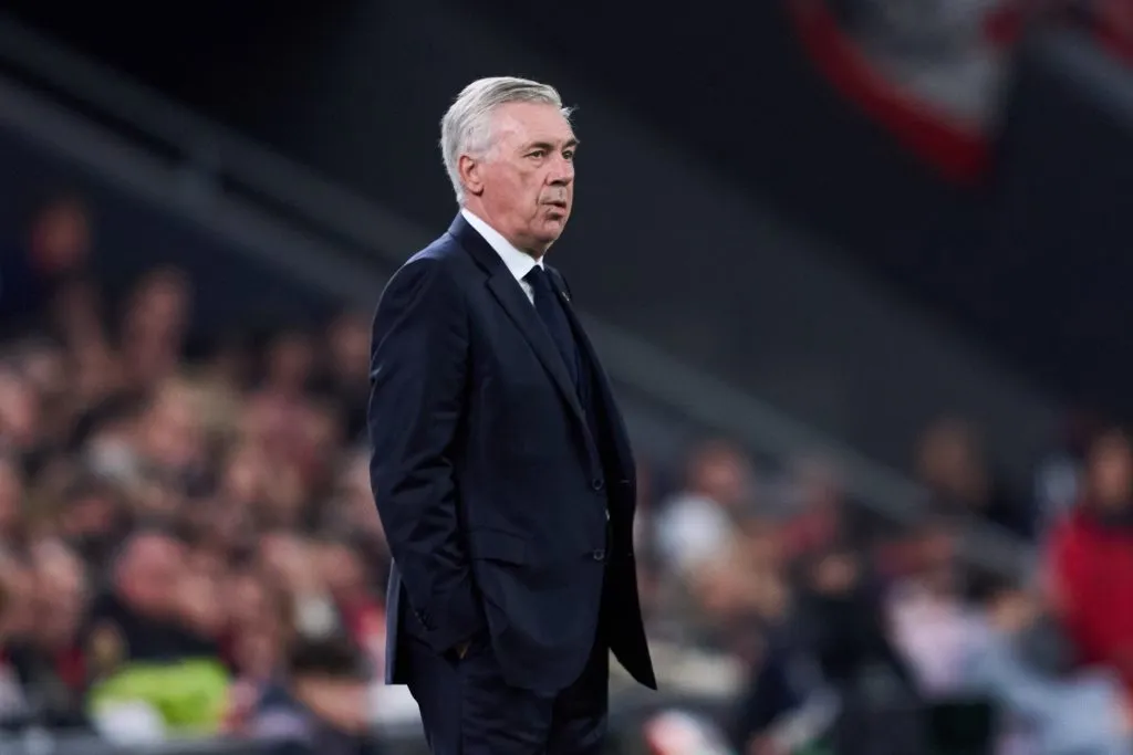 Ancelotti falou sobre Mbappé (Photo by Juan Manuel Serrano Arce/Getty Images)