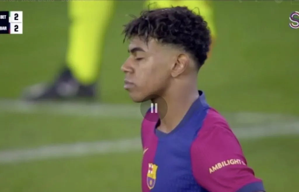 Reação de Lamine Yamal ao gol de empate. (Foto: Twitter/Football Xtra)