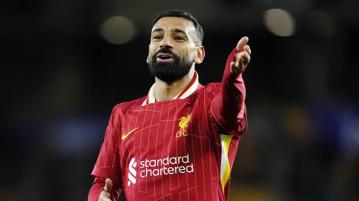 Mohamed Salah em jogo do Liverpool