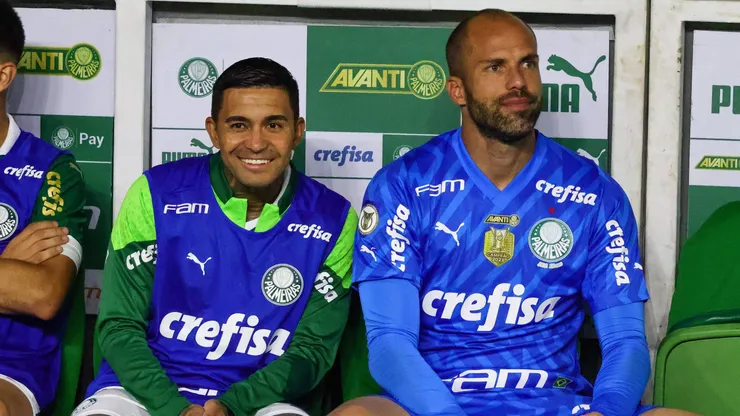 Dudu e Marcelo Lomba com a camisa do Palmeiras.