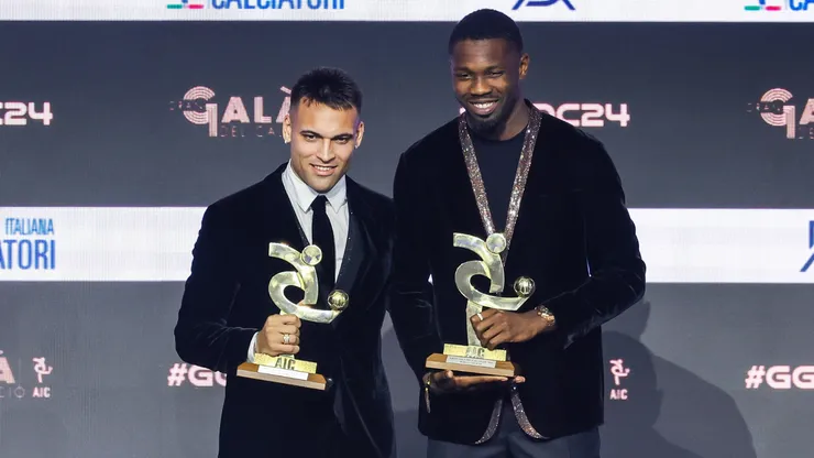 Lautaro Martínez e Marcus Thuram durante o Oscar del Calcio