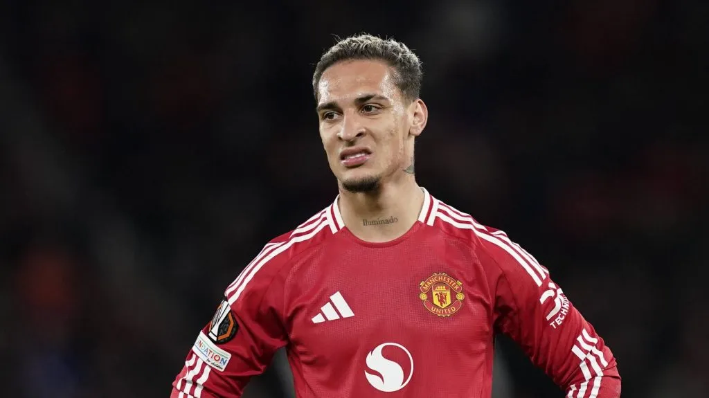 Antony em ação pelo Manchester United.