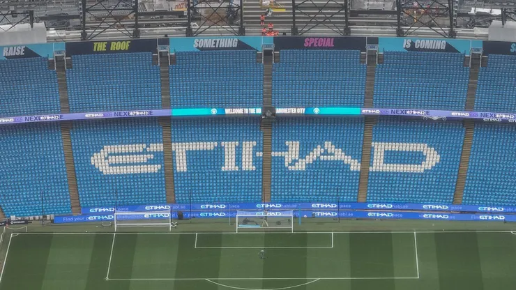 Premier League Manchester City v Manchester United, ManU An aerial view of the Etihad Stadium ahead of the Premier League match Manchester City vs Manchester United at Etihad Stadium, Manchester, United Kingdom, 15th December 2024 Photo by Mark Cosgrove/News Images Manchester Etihad Stadium Manchester United Kingdom Copyright: xMarkxCosgrove/NewsxImagesx