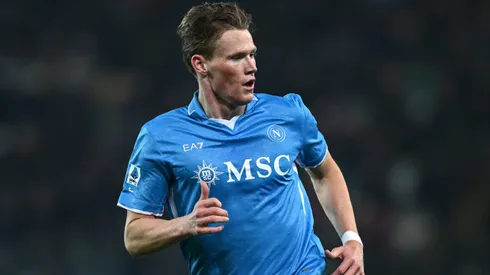 Scott McTominay em jogo do Napoli. Foto: Matteo Gribaudi