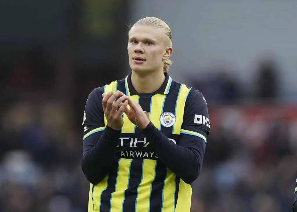 Haaland lamenta lances perdidos pelo City. Foto: IMAGO / Sportimage.